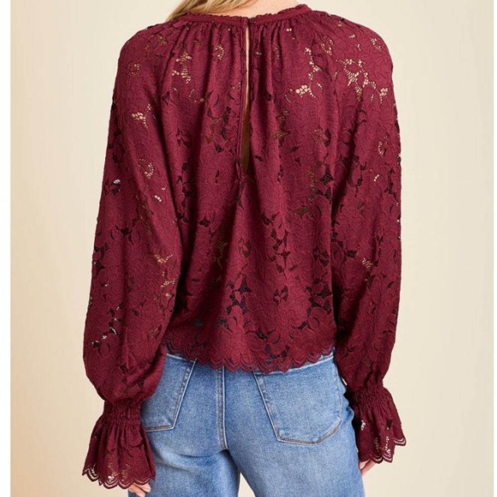 Free People long sleeve lace top - Picture 3 of 7